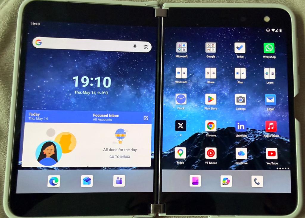 Microsoft Suface Duo, Telecommunicatie, Mobiele telefoons | Samsung, Ophalen, Wit, Touchscreen, Zo goed als nieuw