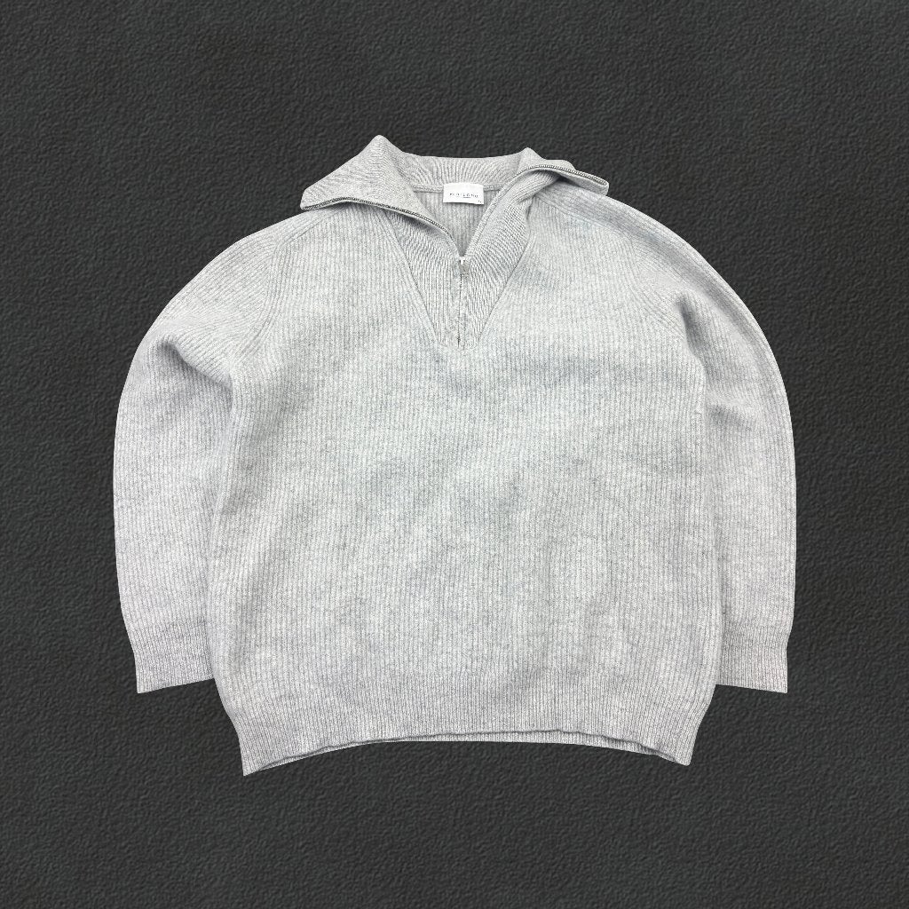 (1275) Grey Profuomo Half Zip - Men XS - Very Good, Vêtements | Hommes, Pulls & Vestes, Gris, Enlèvement ou Envoi, Comme neuf