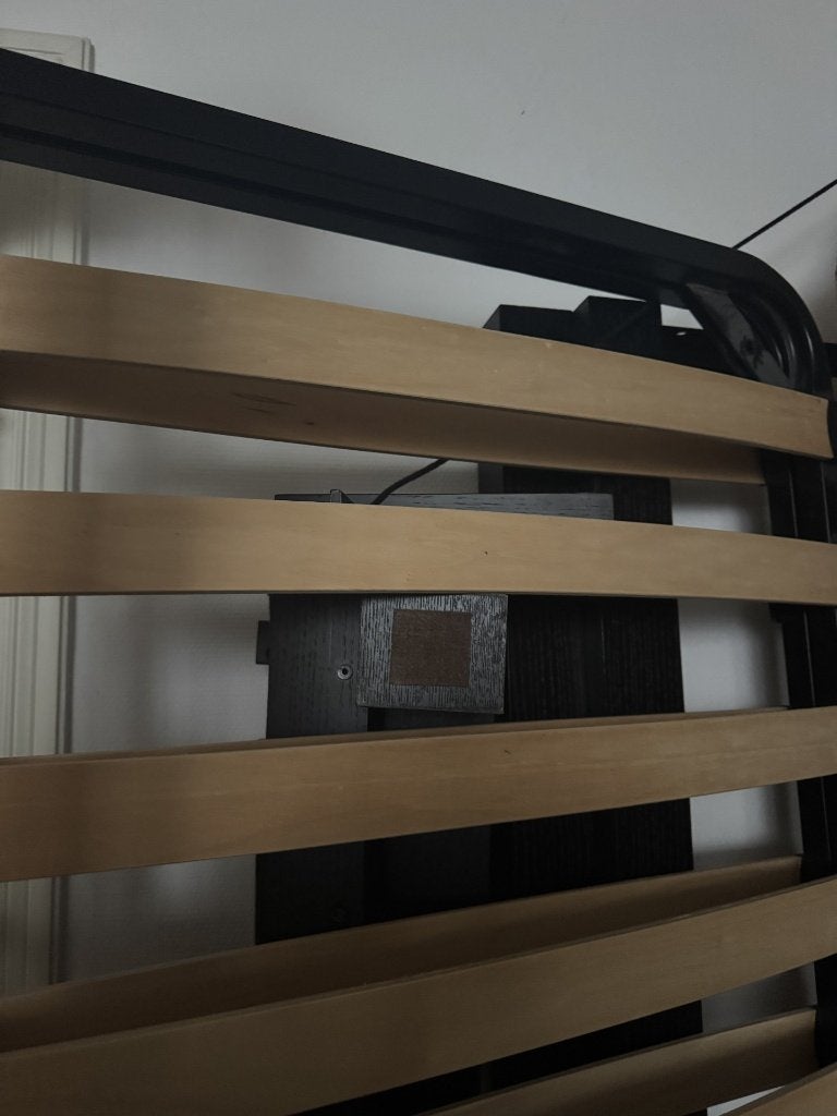 lit double, Maison & Meubles, Chambre à coucher | Lits, Enlèvement, Utilisé, 200 cm, Bois