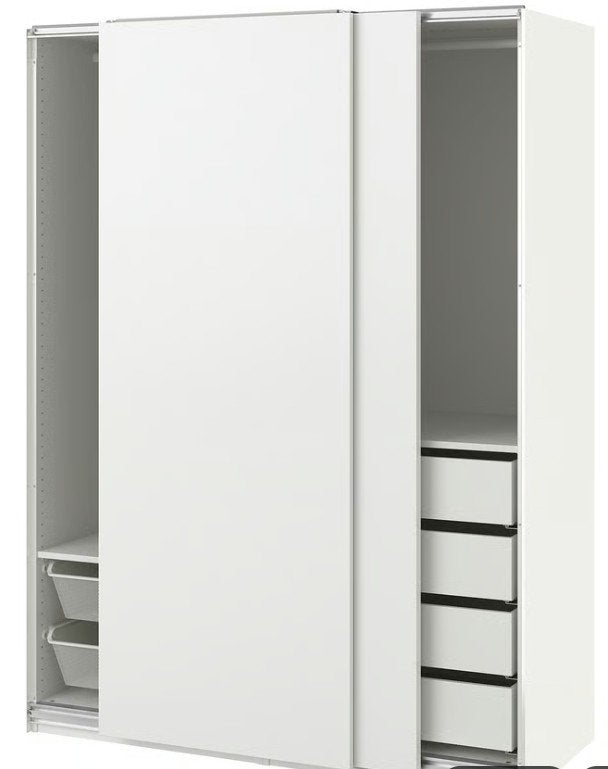 Combinaison d'armoires Pax/Hasvic blanche, 150x66x236 cm, Enlèvement