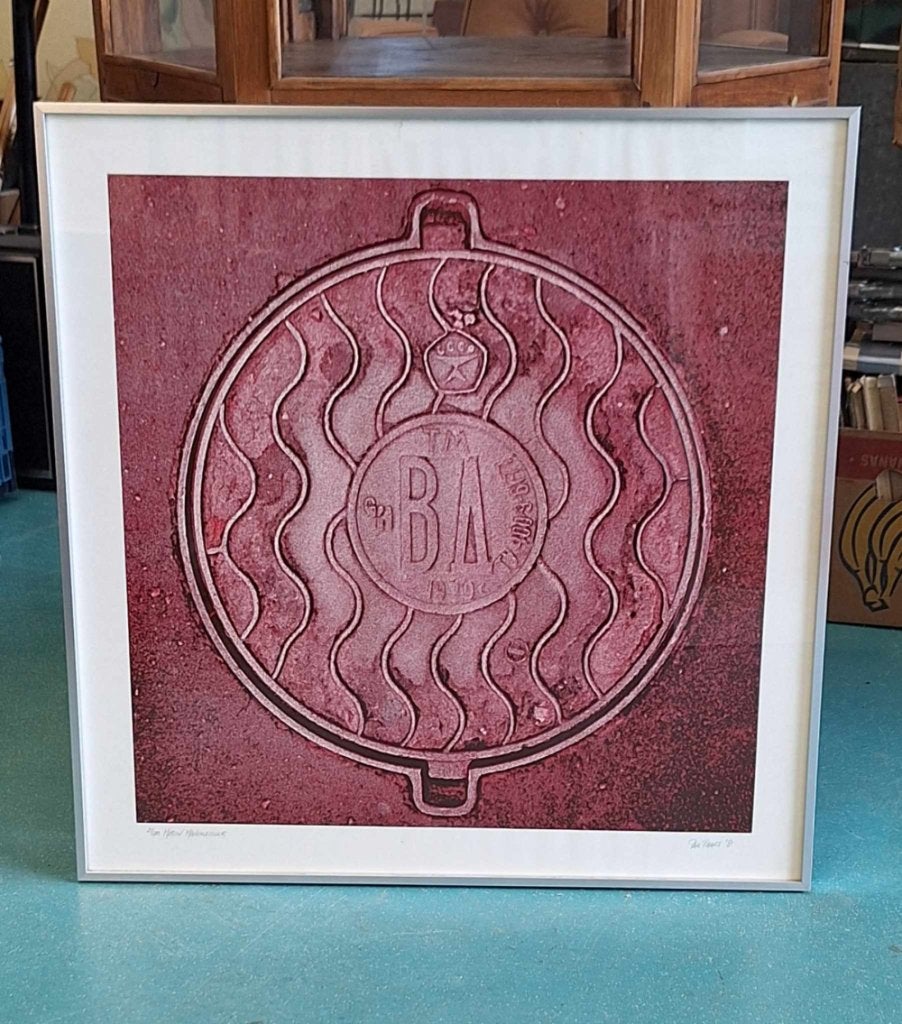 Zeefdruk van Paul Baars, Moscow Manholecover uit 1981, Antiek en Kunst, Kunst | Litho's en Zeefdrukken, Gelimiteerde oplage, Ophalen