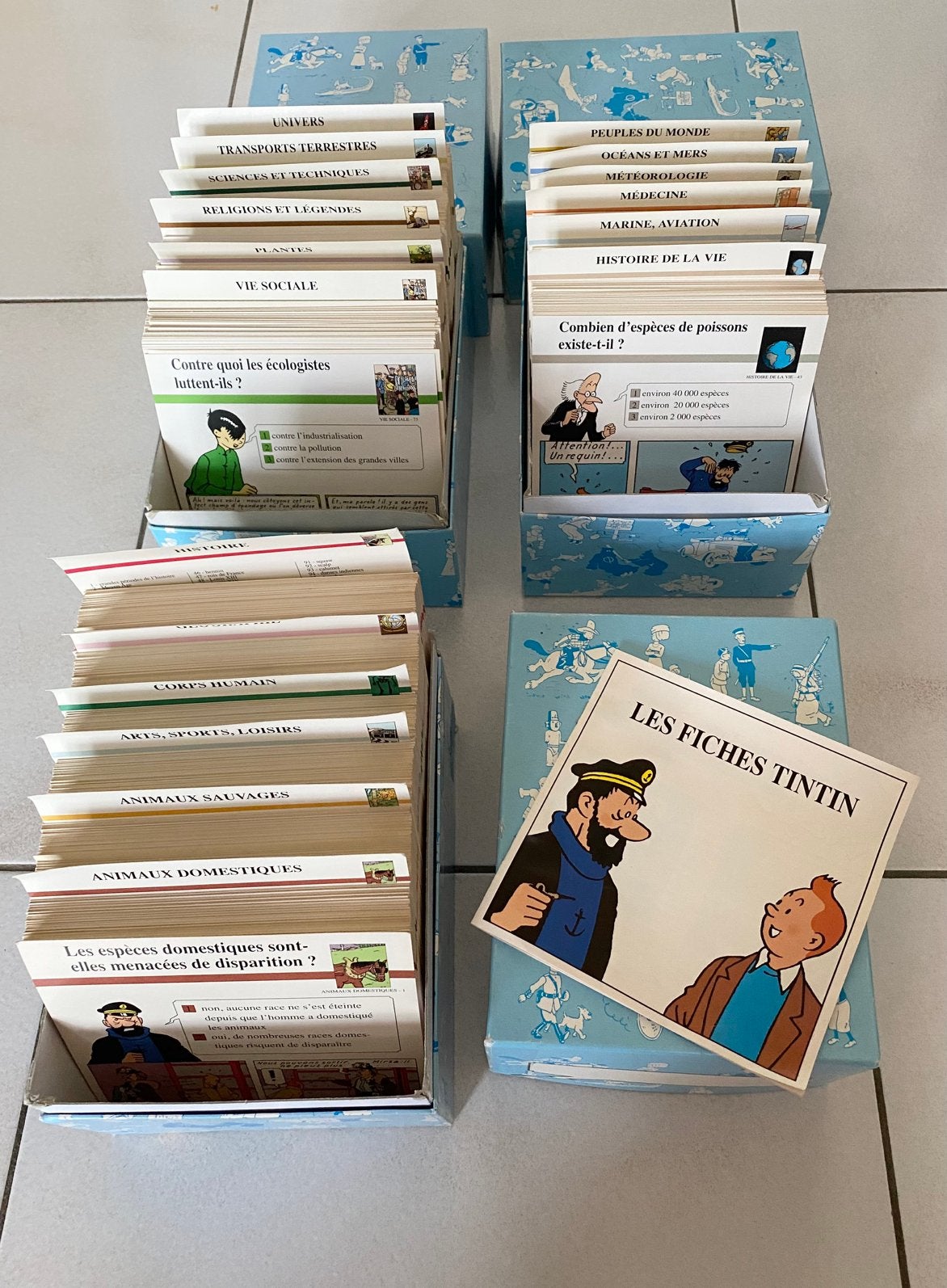 Collection encyclopédique Fiches Tintin - vintage, Collections, Enlèvement ou Envoi, Tintin, Utilisé, Livre ou Jeu