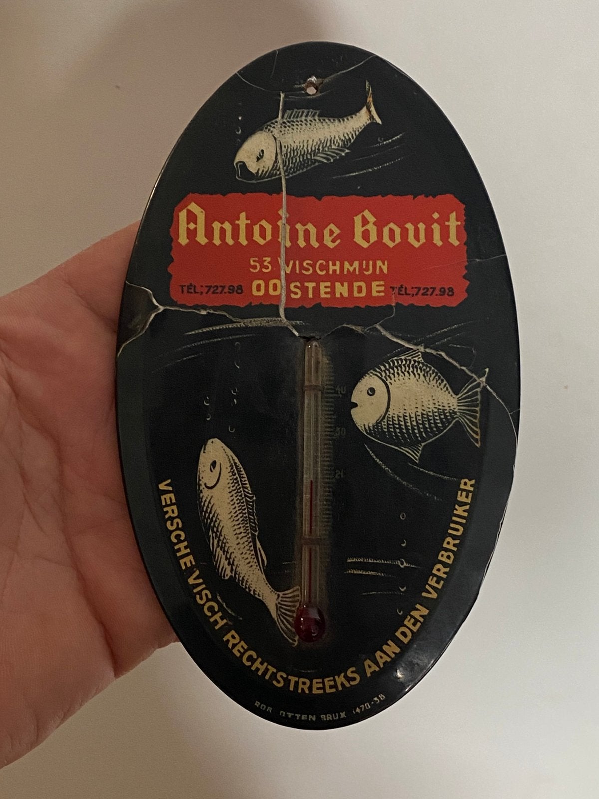 Reclameplaat, Oostende, Antoine Bovit, Ophalen of Verzenden, Gebruikt