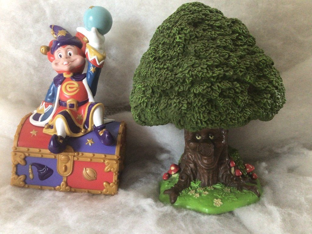 Efteling. 2 spaarpotten. Sprookjesboom. Pardoes op schatkist, Verzamelen, Ophalen of Verzenden