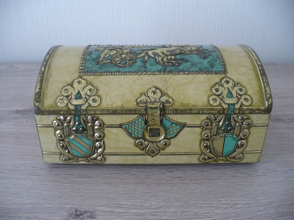 Oude blikken doos, Collections, Boîte en métal, Enlèvement ou Envoi, Utilisé