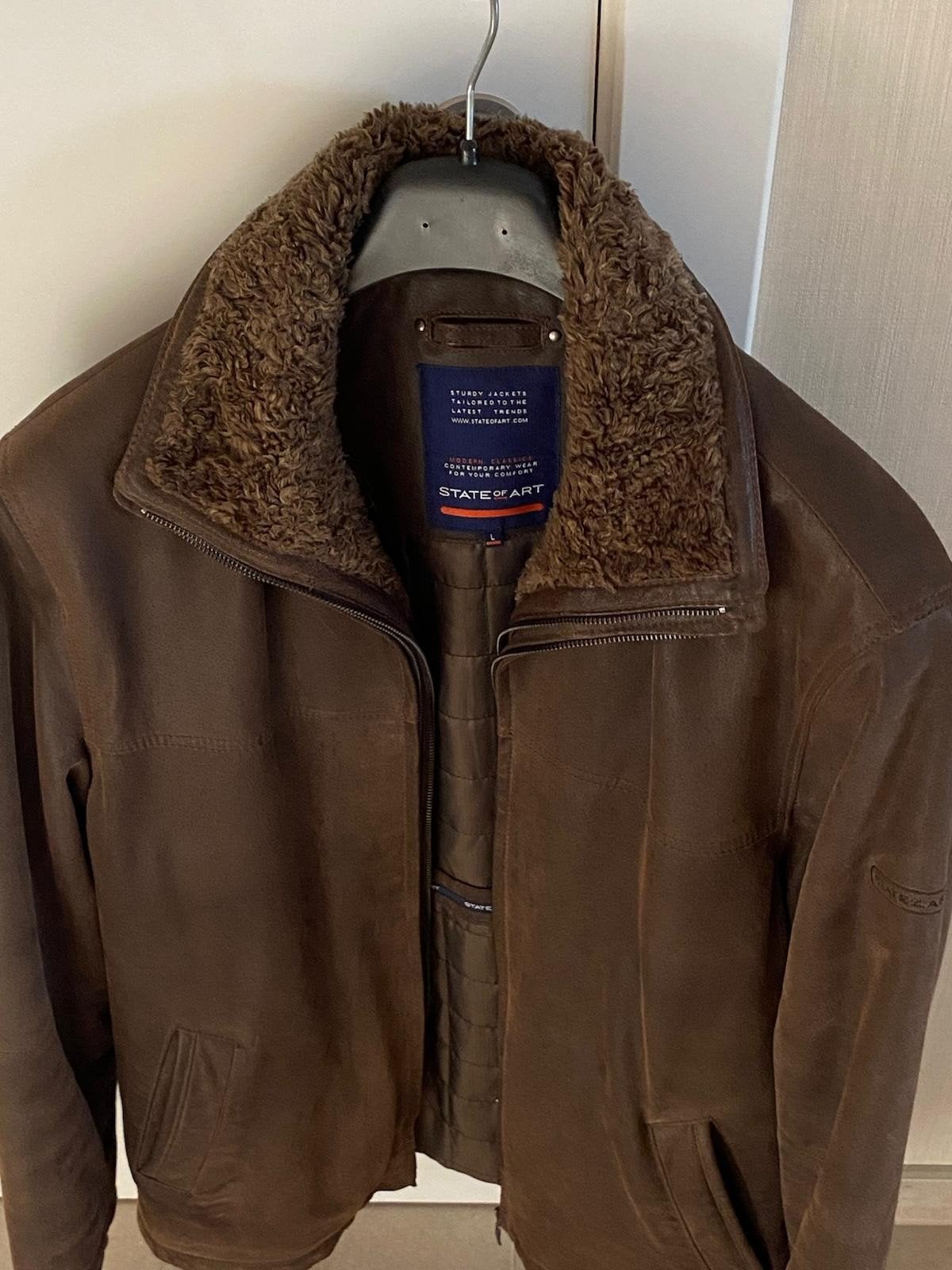 STATE OF ART  Lederen vest, Kleding | Heren, State of Art, Maat 52/54 (L), Bruin, Ophalen of Verzenden