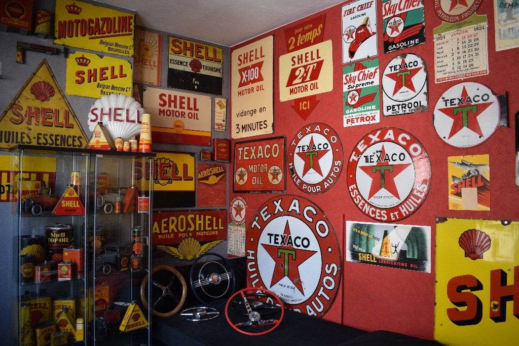 ruilen garage decoratie emaillebord olie blik, Verzamelen, Merken en Reclamevoorwerpen, Gebruikt, Reclamebord, Ophalen