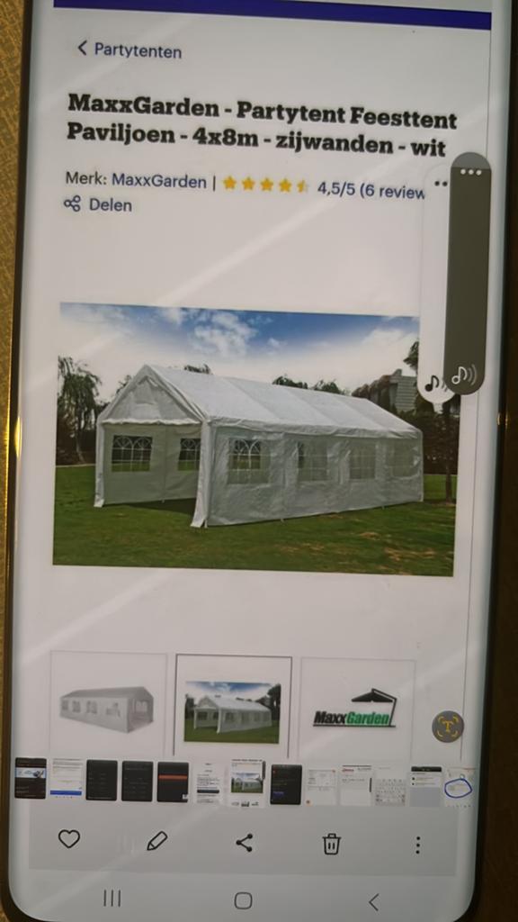 Tent te huur (100 eur) 4x8m, Ophalen, Zo goed als nieuw