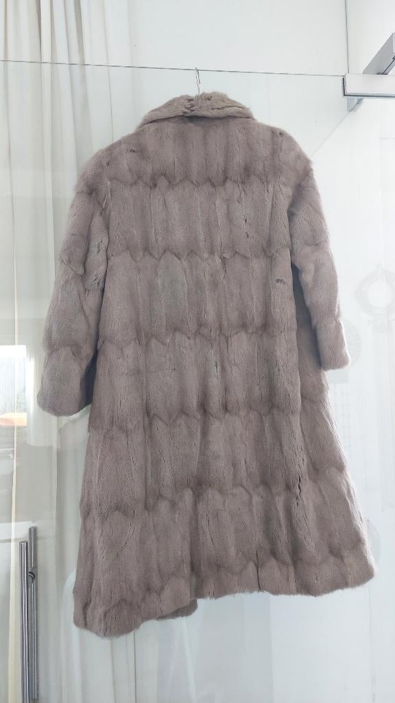 Vintage bontjas – Russisch eekhoorn, Ophalen, Gedragen, Maat 38/40 (M), Grijs