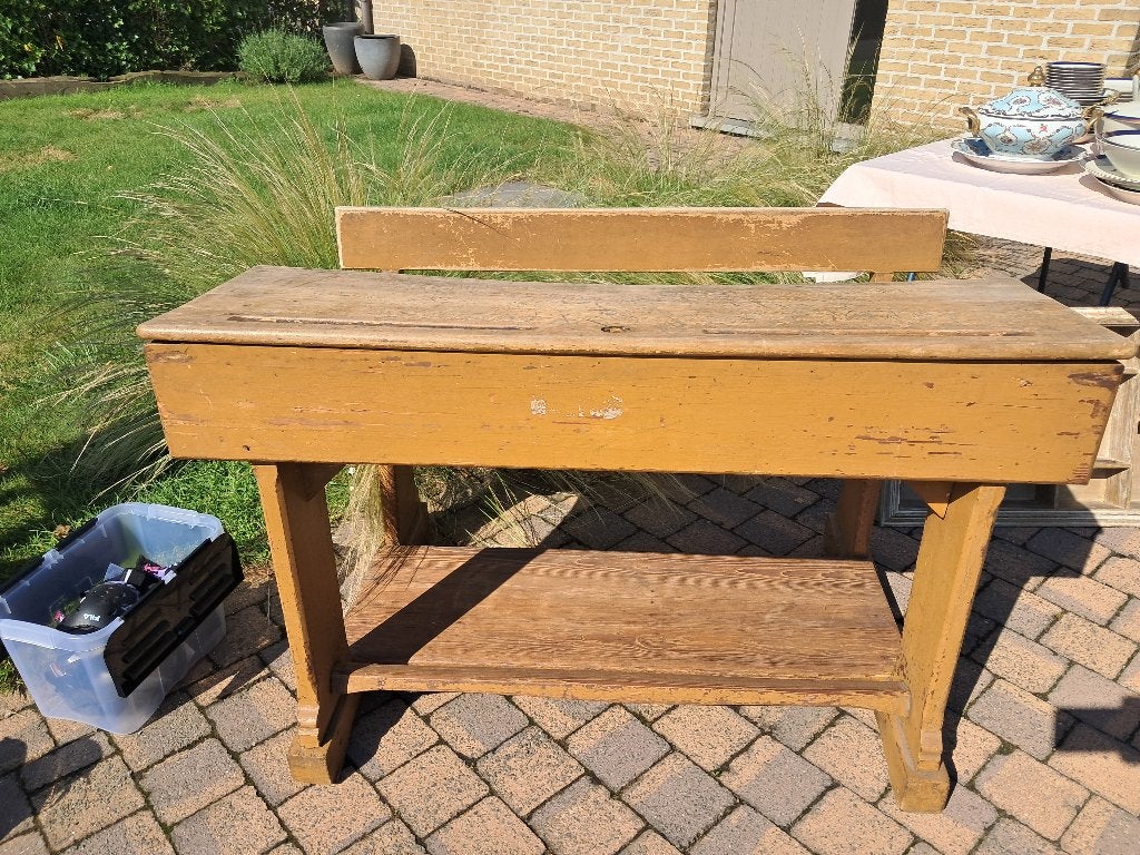 Vintage schoolbank, Vintage, Enlèvement, Utilisé, Bois