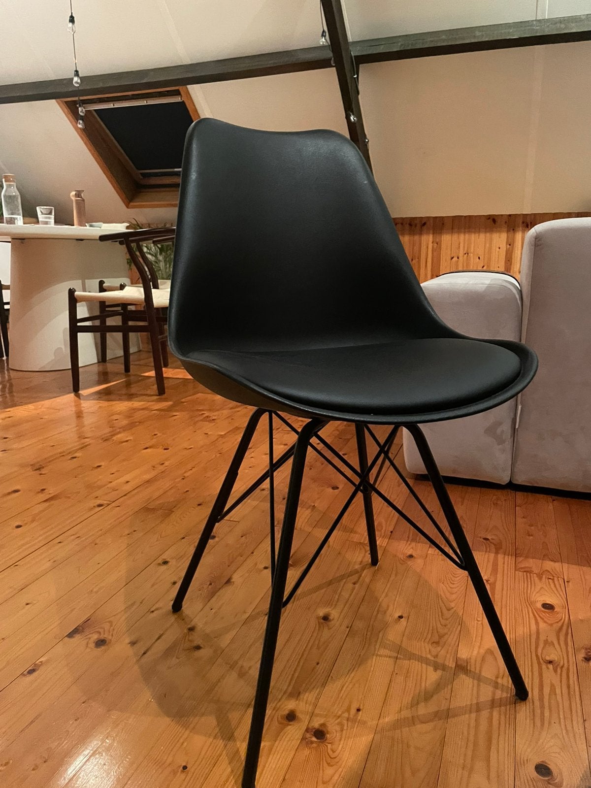 Eettafen stoelen, Ophalen, Kunststof, Zwart, Zo goed als nieuw
