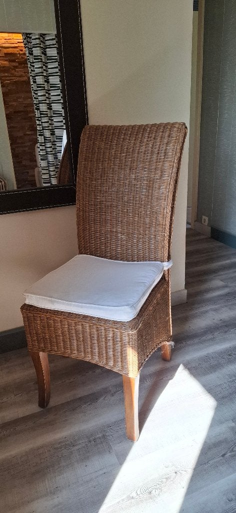 Rieten stoelen, Ophalen, Gebruikt, Bruin, Hout