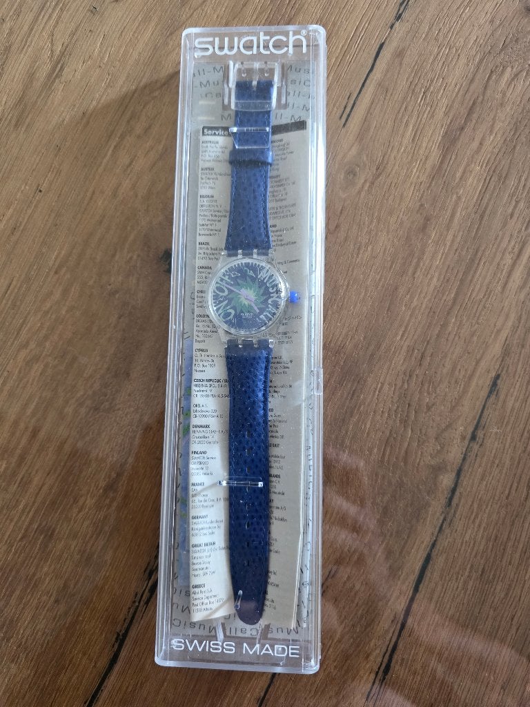 Swatch musicall, Ophalen, Kunststof, Leer, Polshorloge