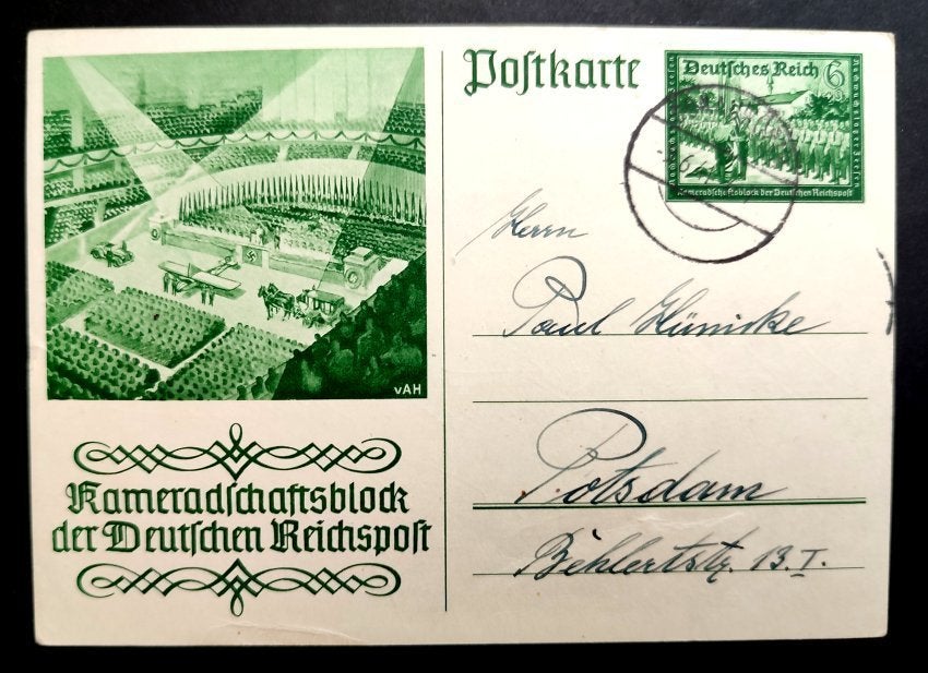 Postkarte Kameradschaftsblock Dt.Reichspost 1941, Postzegels en Munten, Postzegels | Europa | Duitsland, Ophalen of Verzenden