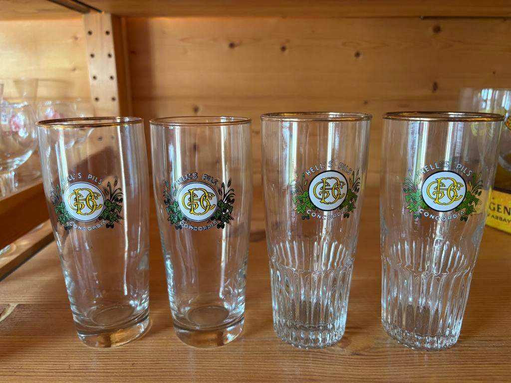 Hell’s pils concordia prijs voor 4st, Ophalen, Zo goed als nieuw, Glas of Glazen, Overige merken