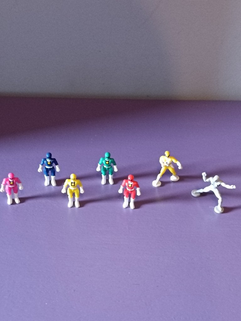 7 Vintage mini figuurtjes: power rangers., Ophalen of Verzenden, Gebruikt