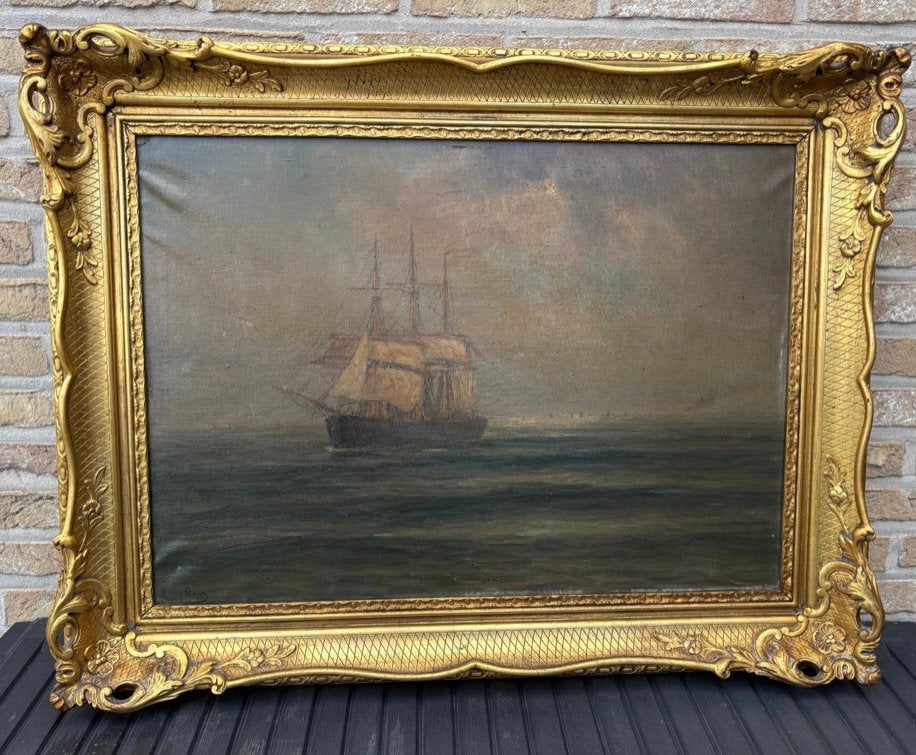 Romain Steppe - marine - huile sur toile, Enlèvement ou Envoi, Peinture à l'huile, Signé, Toile