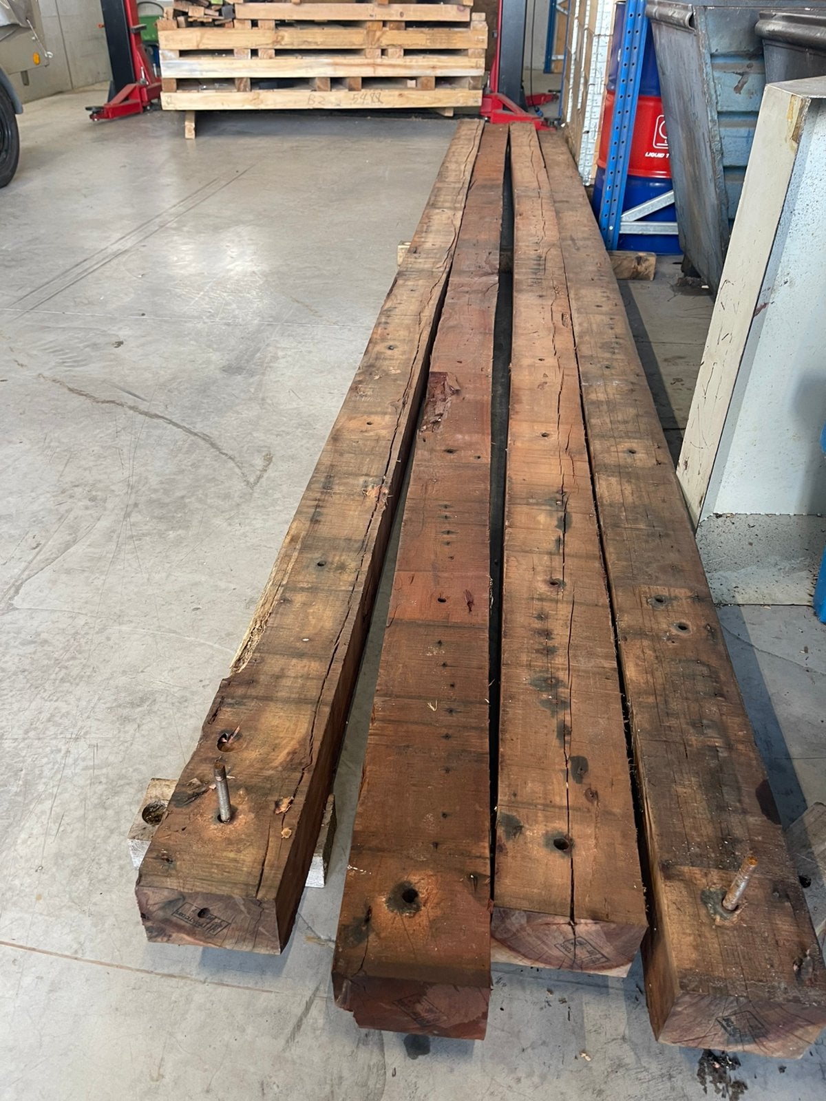Azobe tropische balken 4stuks 300€, Tuin en Terras, Ophalen, Gebruikt, Balken