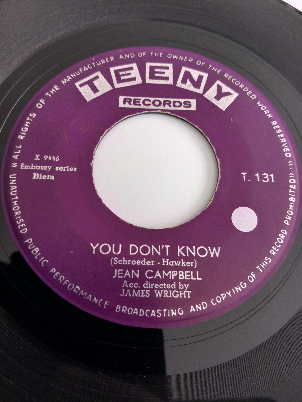 JEAN CAMPBELL. YOU DON'T KNOW. OLDIES POP-CORN 45T, Enlèvement ou Envoi, Autres genres