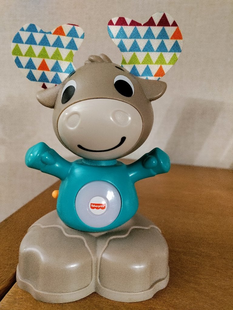 Fisher Price muzikale eland (Musical Moose), Kinderen en Baby's, Ophalen of Verzenden, Zo goed als nieuw, Overige typen, Met licht