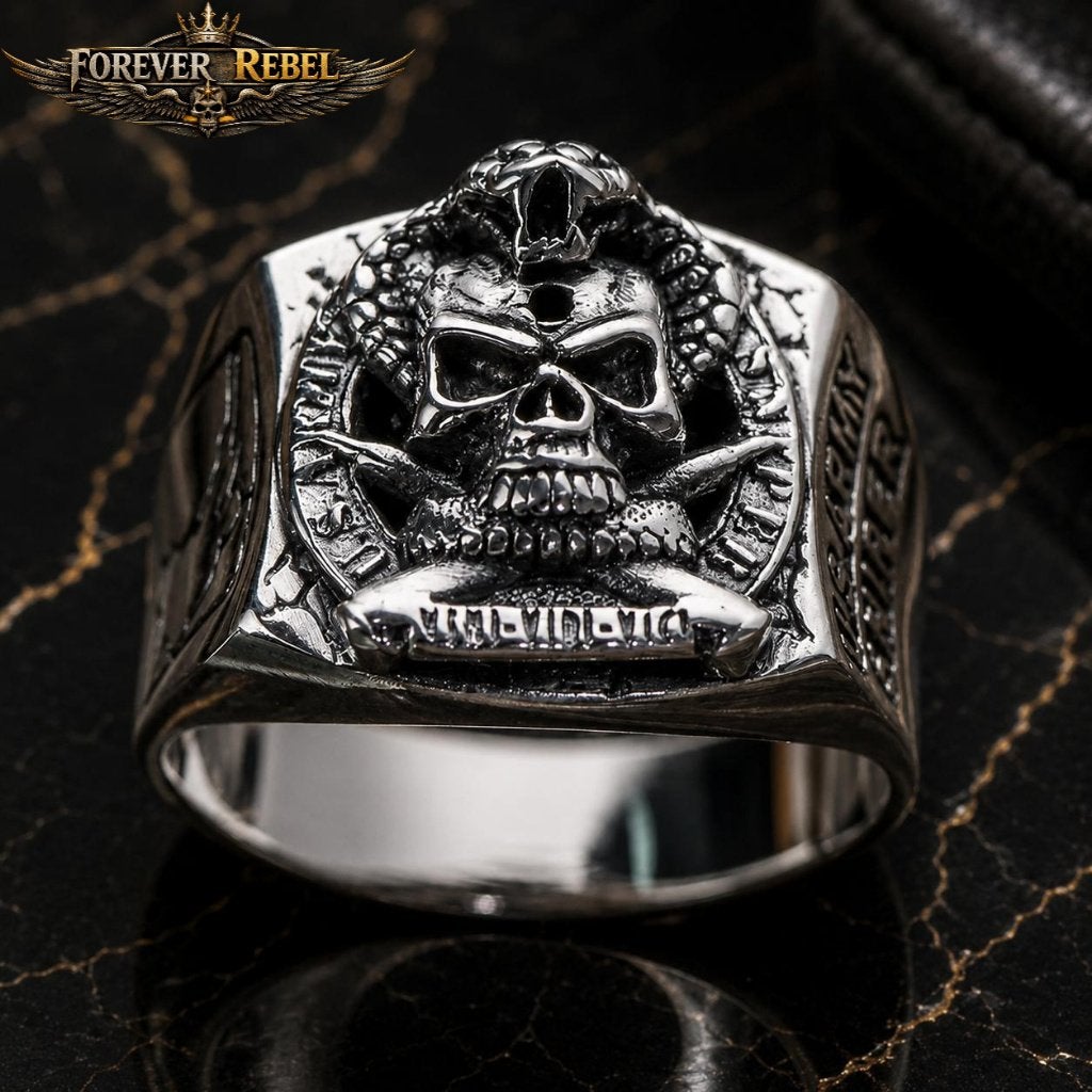 Kill Zone Skull Ring - 925 Zilver - Diverse Maten, Bijoux, Sacs & Beauté, Bagues, Neuf, Femme ou Homme, Argent, Argent
