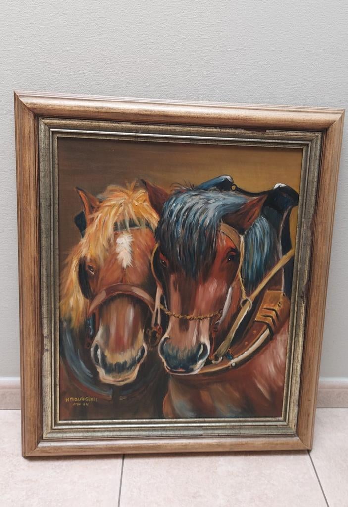 Peinture de 2 chevaux, Antiquités & Art, Enlèvement