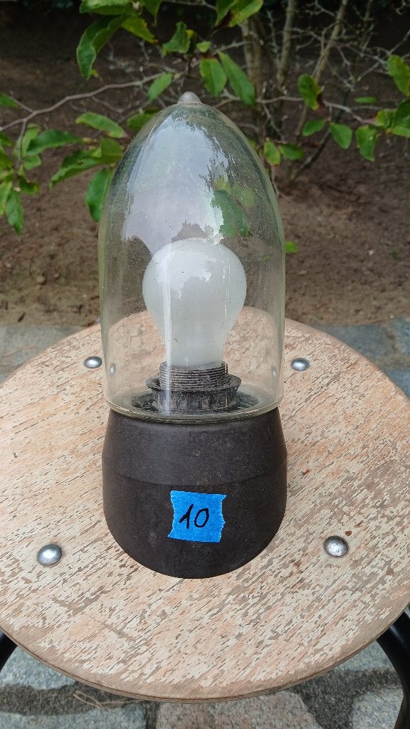 oude ,antieke stallamp,buitenlicht,zwart, Tuin en Terras, Ophalen, Gebruikt