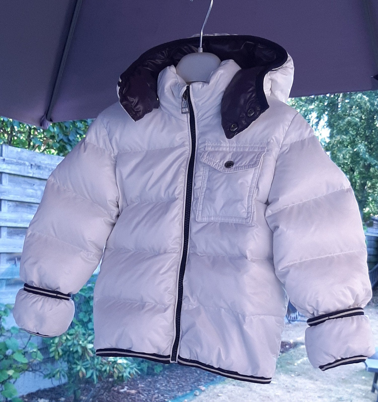 Moncler ski jas wit in perfecte staat 3 jaar, Moncler, Jongen of Meisje, Ophalen of Verzenden, Zo goed als nieuw