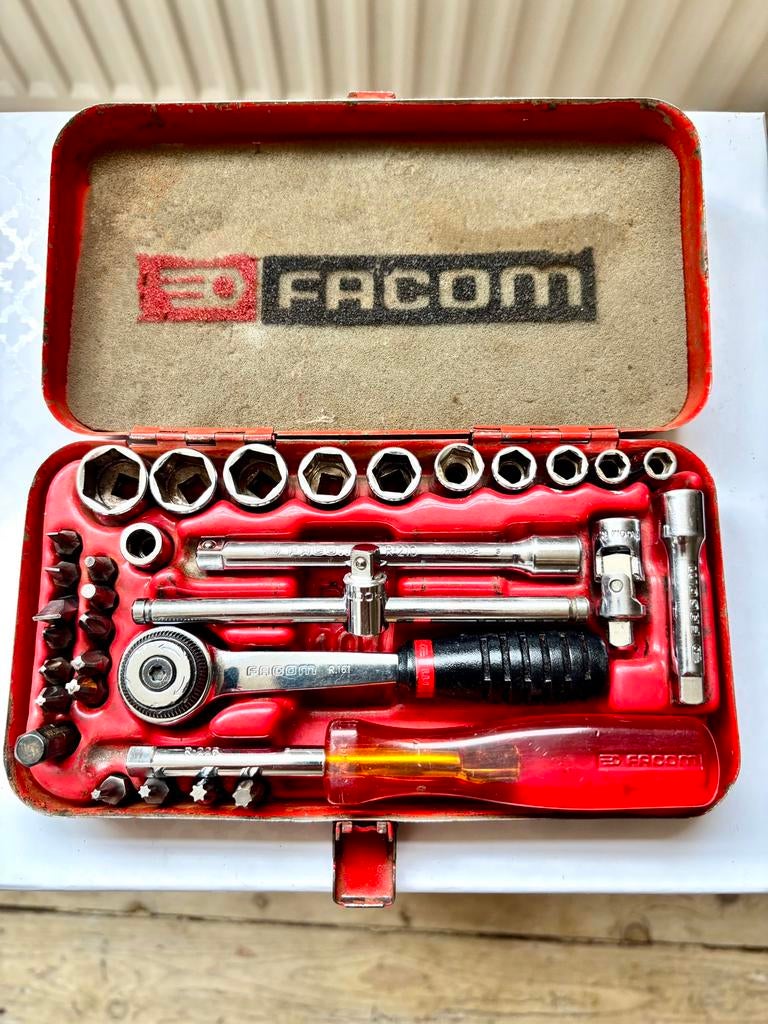 Doppenset FACOM complete 33-delige box PL101, Doe-het-zelf en Bouw, Ophalen of Verzenden, Gebruikt