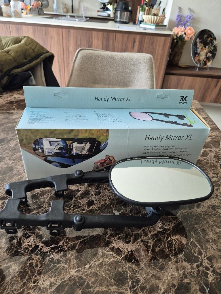 Caravanspiegels (L+R) Reich Handy Mirror XL (Obelink), Caravans en Kamperen, Ophalen of Verzenden, Zo goed als nieuw