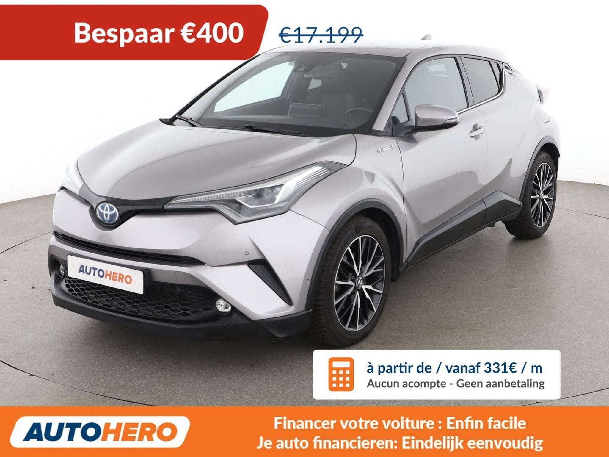 Toyota C-HR 1.8 Hybrid Lounge (bj 2017, automaat), Auto's, Gebruikt, Zwart, 5 zetels, 5 deurs