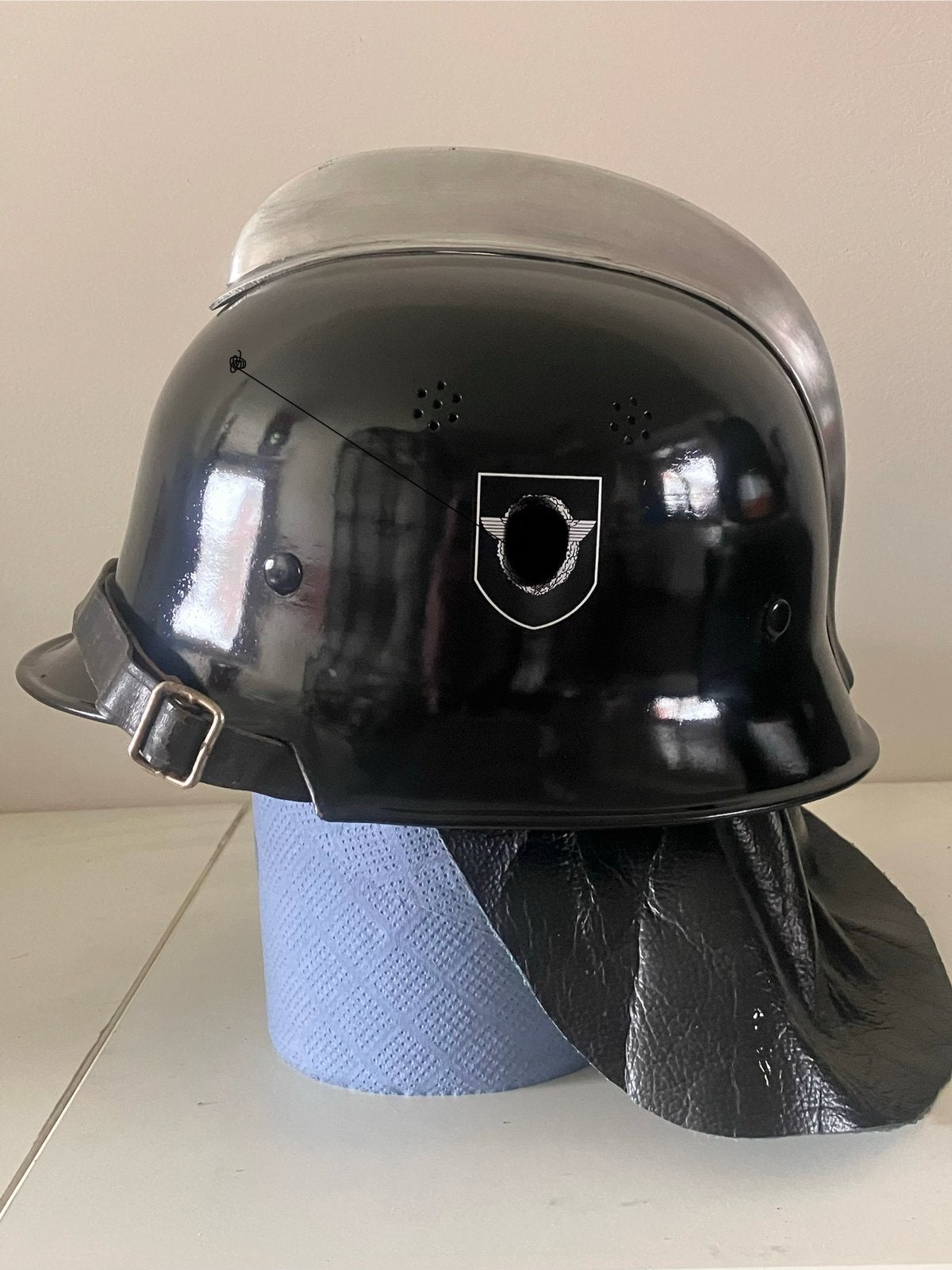 Duitse Feuerschutzpolizei M34 stahlhelm WW2 gerestaureerd, Enlèvement ou Envoi