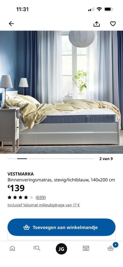 Matelas Vestmarka IKEA presque neuf, Matelas, Queen size, Enlèvement, 200 cm
