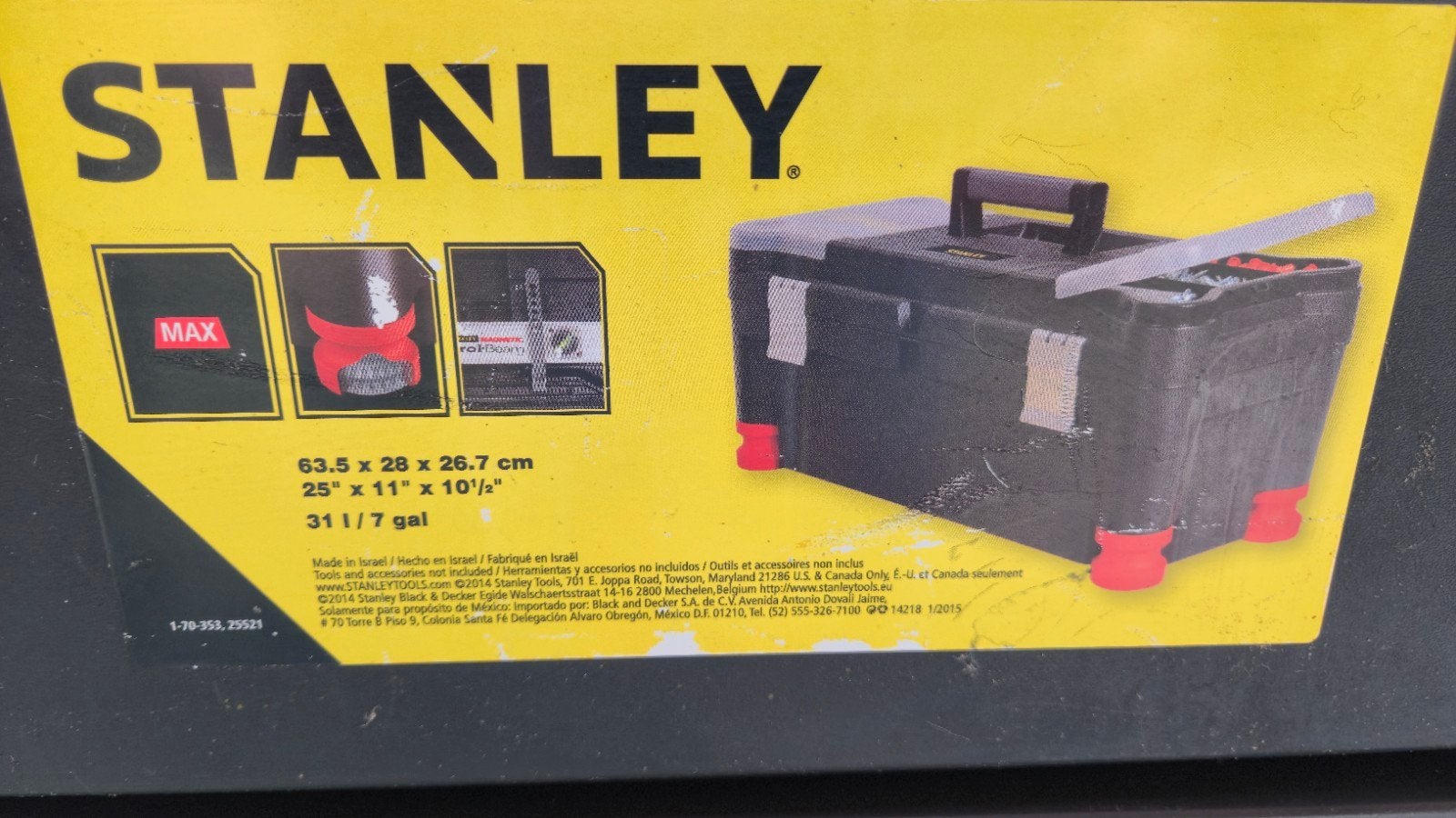 Zeer robuuste werkkoffer STANLEY, Ophalen