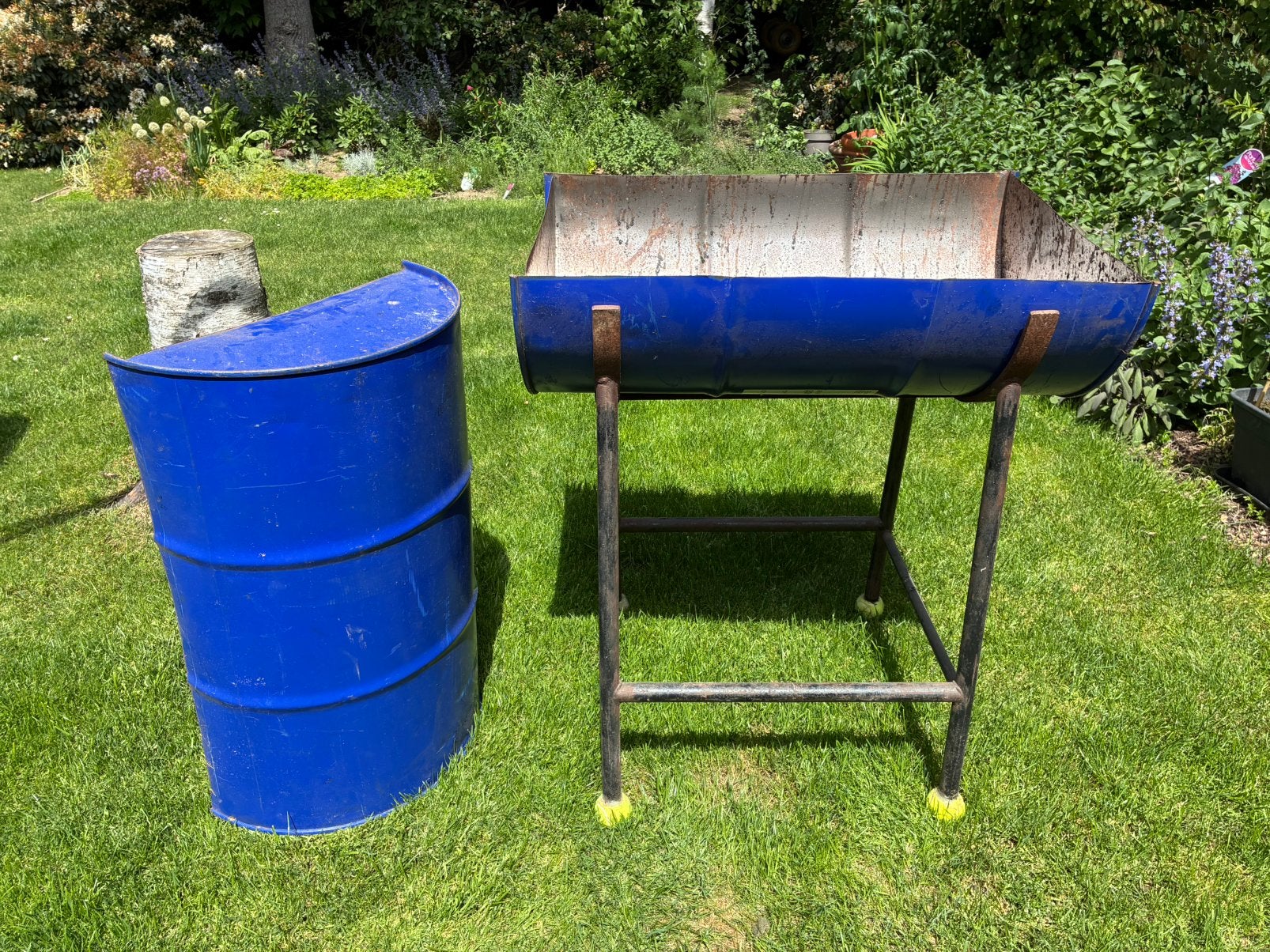 Barbecue Metalen halve ton, Ophalen, Zo goed als nieuw