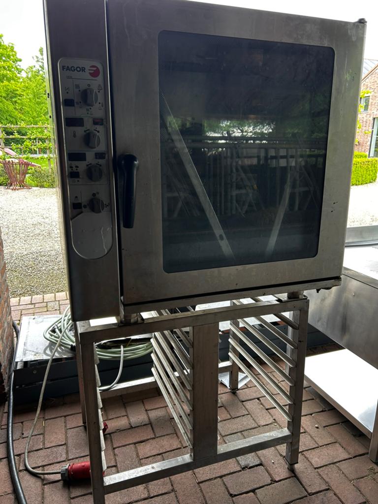 RVS Fagor HEM 10-11 combi oven met onderstel, Ophalen, 60 cm of meer, Combi-oven, Vrijstaand