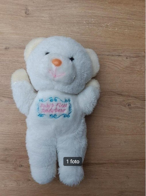 Mooi wit knuffelbeertje (34cm) - zacht, met geluidje, Ophalen of Verzenden, Gebruikt, Wit, Beer