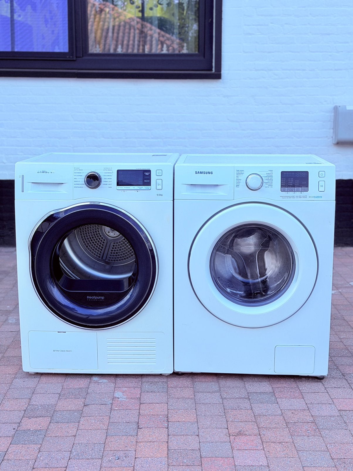 Samsung set wasmachine en droogkast A+++klasse 9kg 300€, Ophalen, Zo goed als nieuw