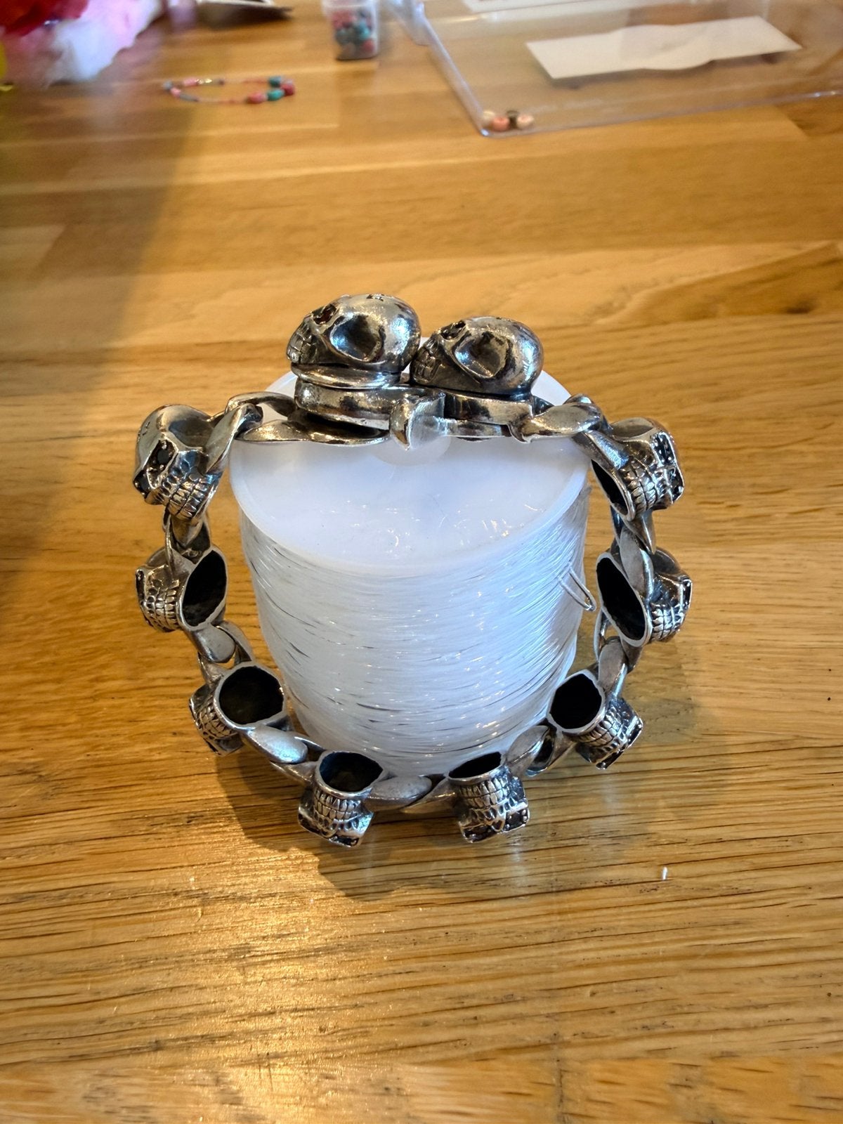 Bracelets Skulls Argent 925 / 21cm, Handtassen en Accessoires, Ophalen, Zo goed als nieuw, Zilver