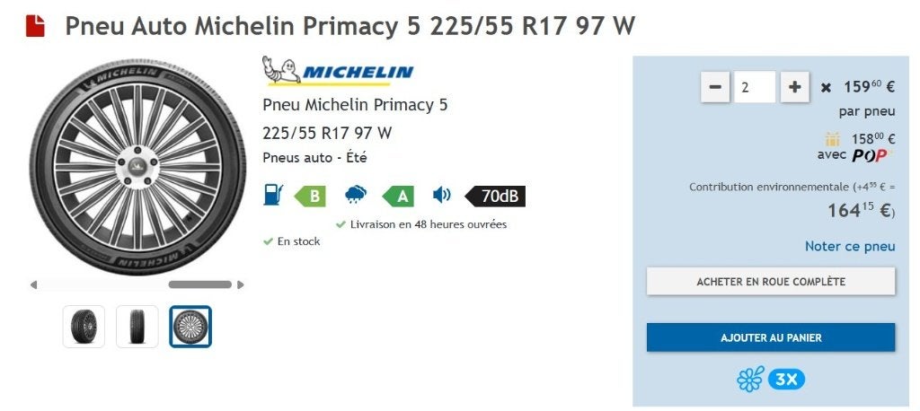 4 Michelin zomerbanden, Auto-onderdelen, Ophalen, Gebruikt, 17 inch, Band(en)