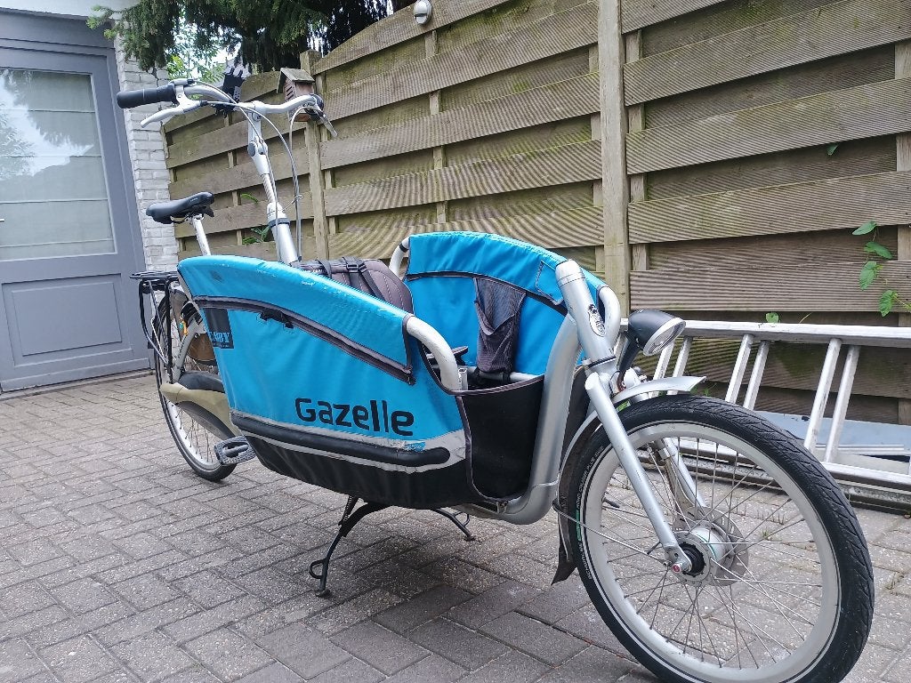Gazelle Cabby, Fietsen en Brommers, Fietsen | Bakfietsen, Ophalen, Gebruikt, Opvouwbaar, 2 kinderen