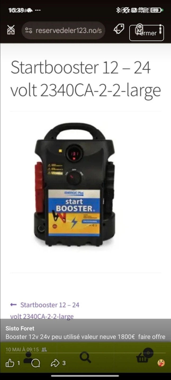booster 24v 12v, Enlèvement