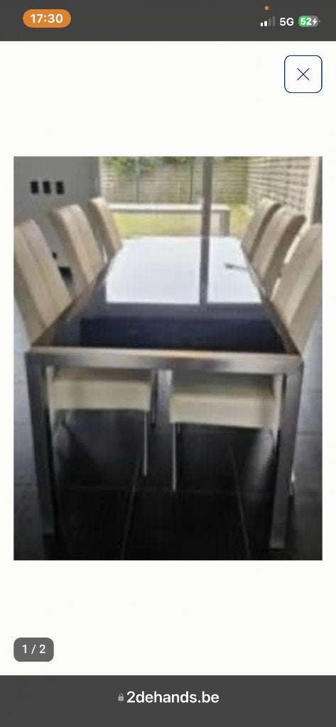Eetplaats + dressoir, Ophalen, Gebruikt, 200 cm of meer, 50 tot 100 cm