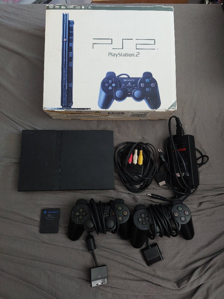 PlayStation 2 slim noir, Consoles de jeu & Jeux vidéo, Avec carte mémoire, Enlèvement, Utilisé, Noir