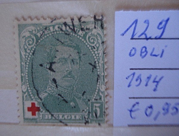Belgique  129 (O), Oblitéré, Affranchi, Croix-Rouge, Envoi