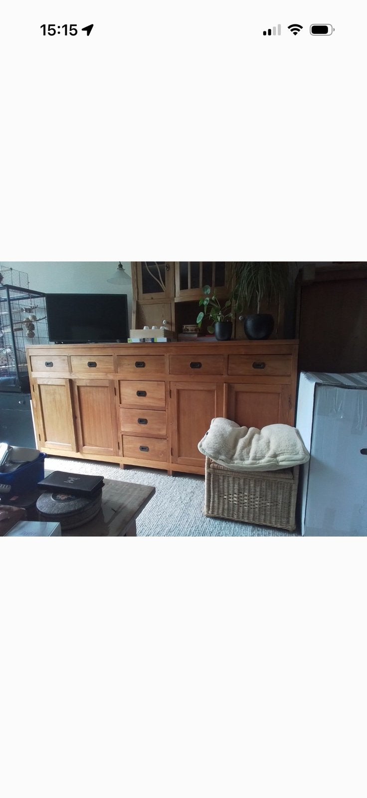 Dressoir teak met 8 grote lades een mooie zware rakker, Gebruikt, Met deur(en), Teakhout, Ophalen of Verzenden