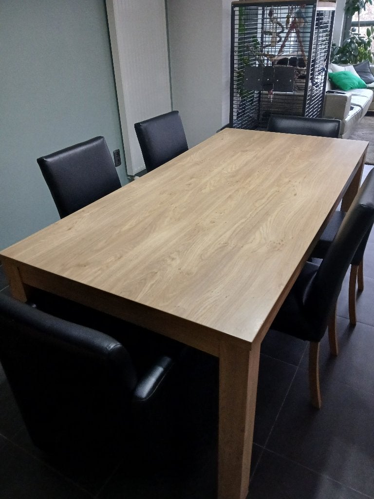 Eettafel + 6 stoelen, Ophalen, Gebruikt, 50 tot 100 cm, Vijf personen of meer