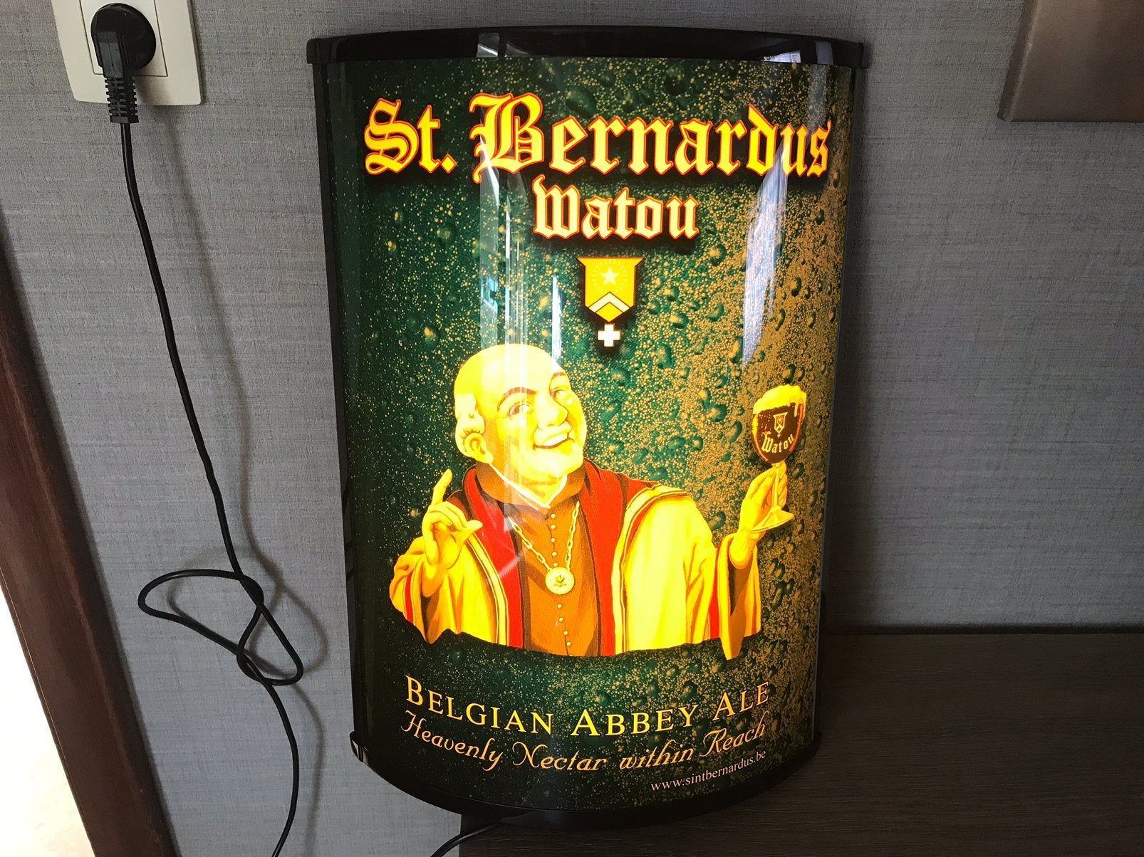 St. Bernardus lichtreclame, Ophalen of Verzenden, Zo goed als nieuw, Reclamebord, Plaat of Schild
