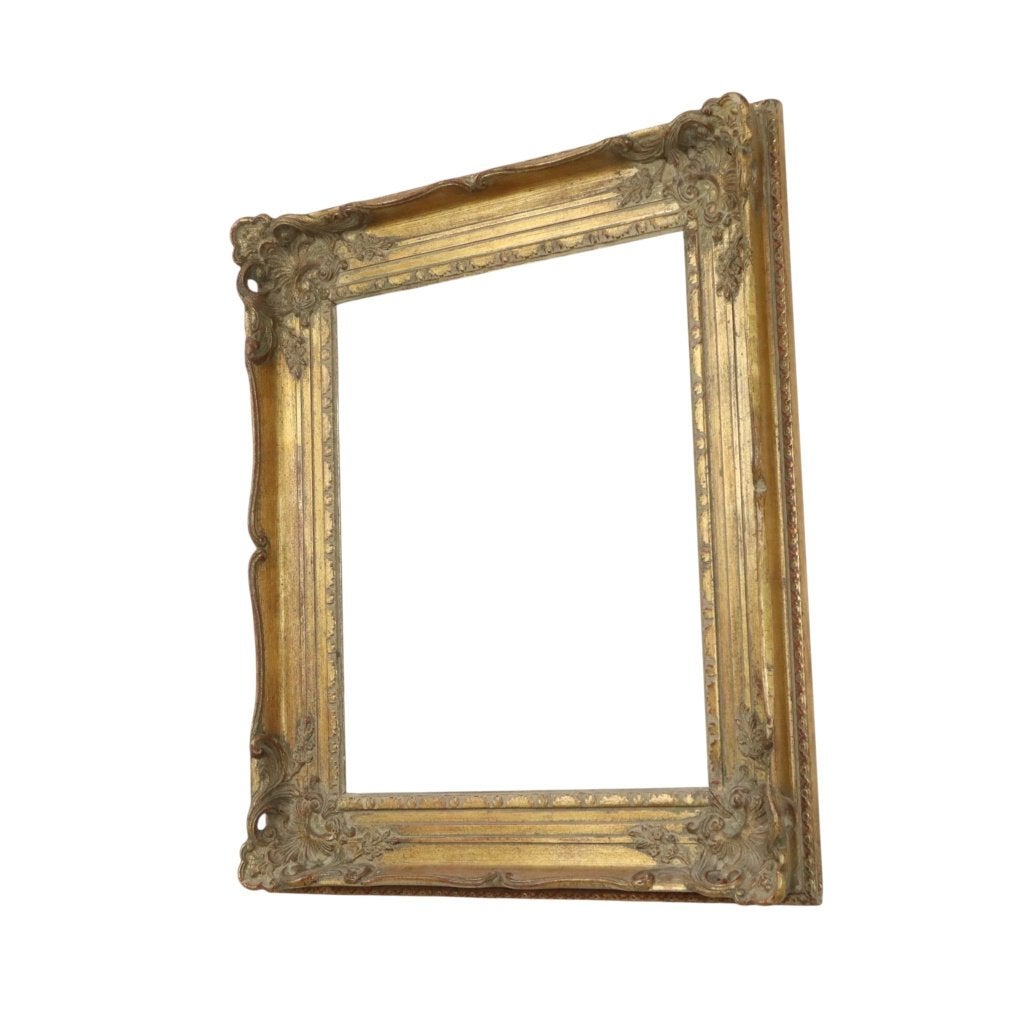 Antieke Klassieke Bladgoud Lijst Barok Stijl Grenen 74cm, Gebruikt, 64 cm, Schilderijlijst, Ophalen of Verzenden