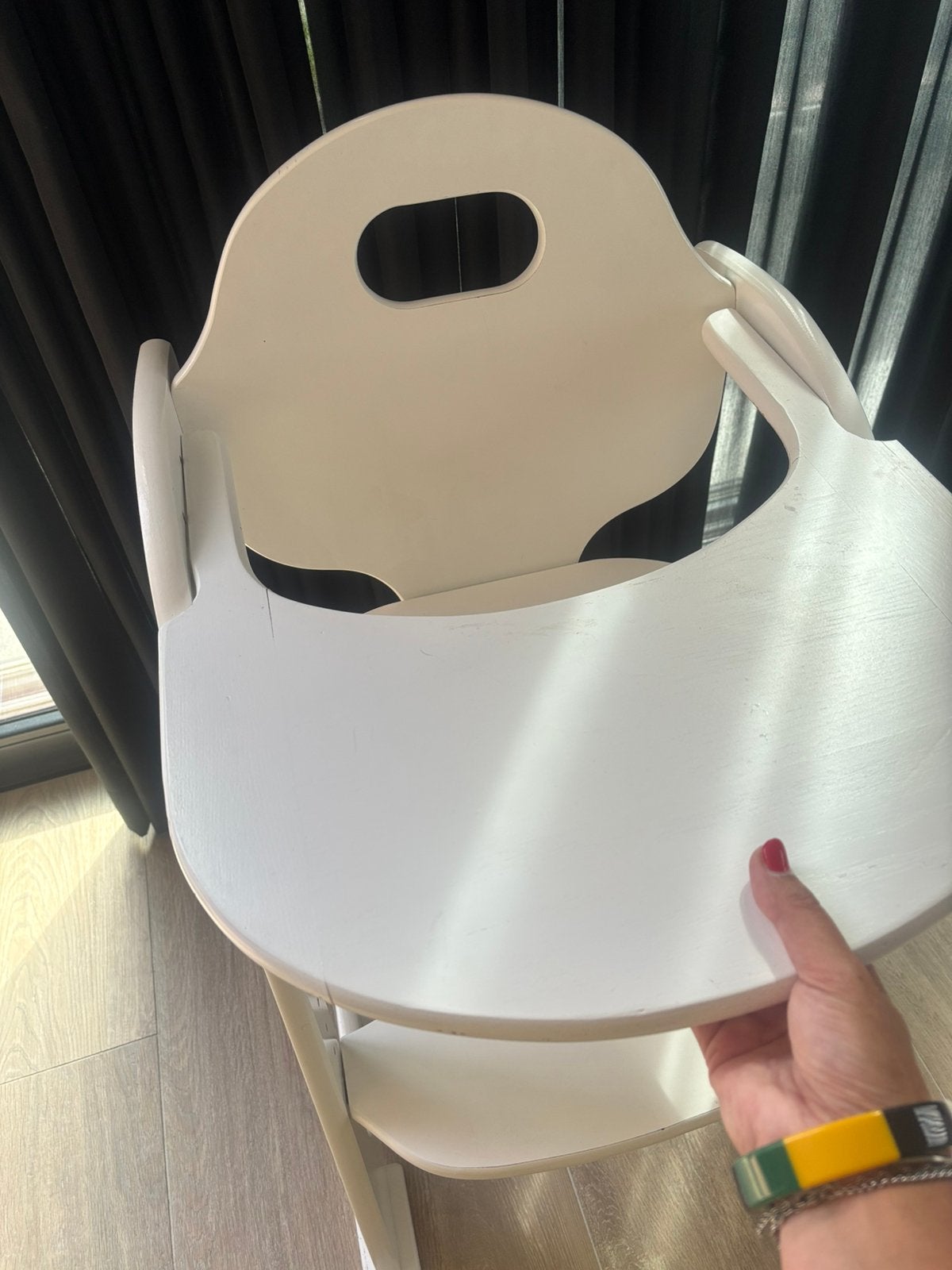Houten meegroeistoel Tiamo, Kinderen en Baby's, Kinderstoelen, Ophalen, Gebruikt, Meegroeistoel, Afneembaar eetblad